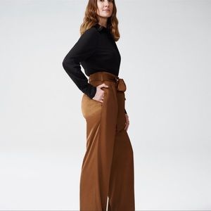 Universal Standard NWT Tresa Wide Leg Tie Pant in Camel Sz Sm(14/16)